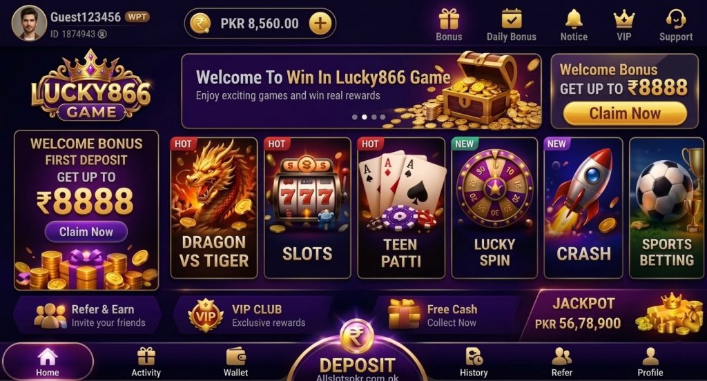 Lucky866 Game Allslotspkr.com.pk