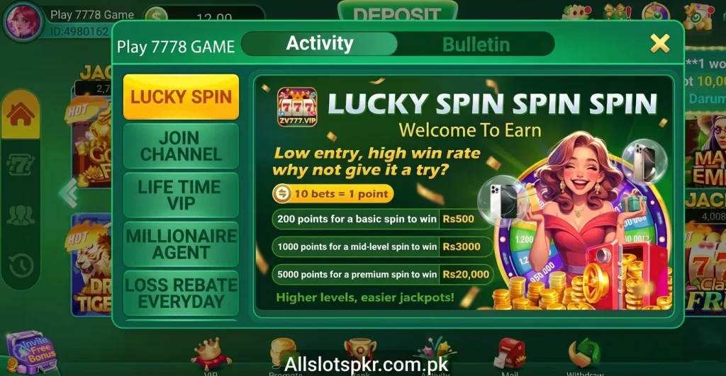 Play 7778 Game Allslotspkr.com.pk