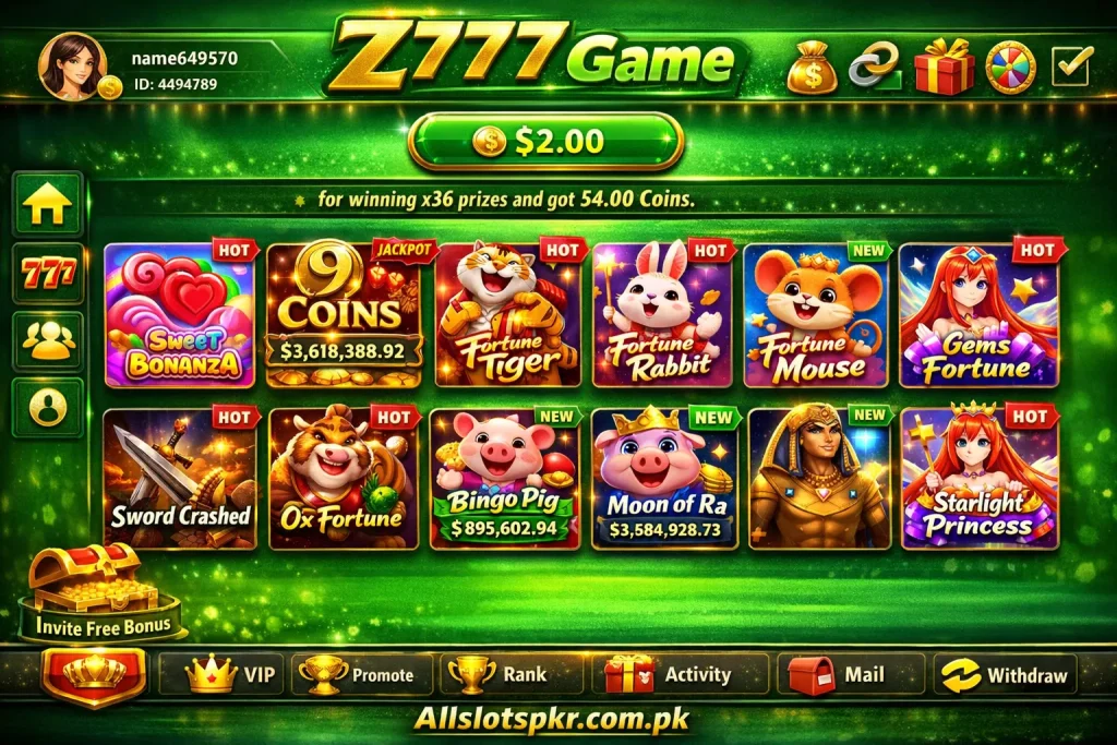 Z777 Game Allslotspkr.com.pk