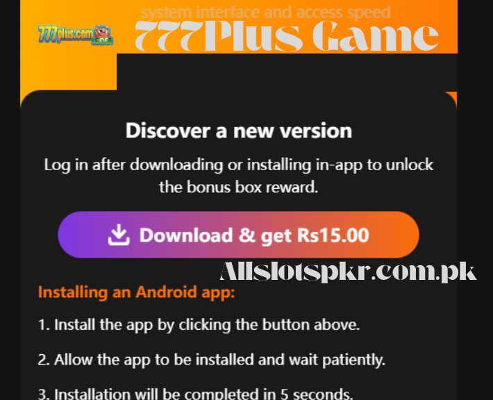 777Plus Game Allslotspkr.com.pk