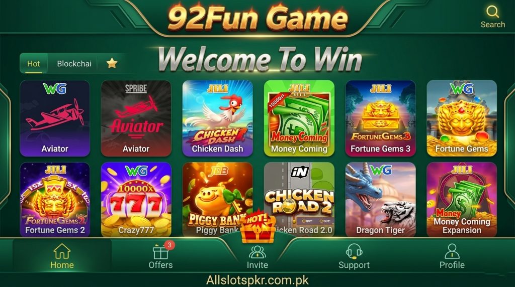 92Fun Game Allslotspkr.com.pk