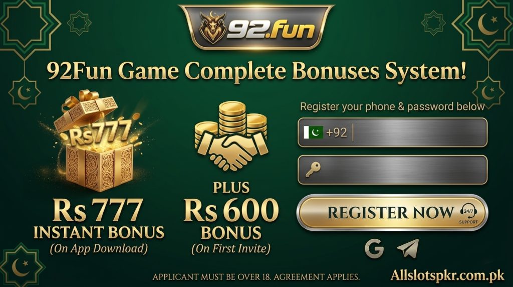 92Fun Game Allslotspkr.com.pk