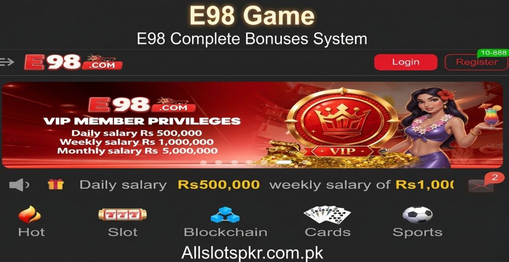 E98 Game Allslotspkr.com.pk