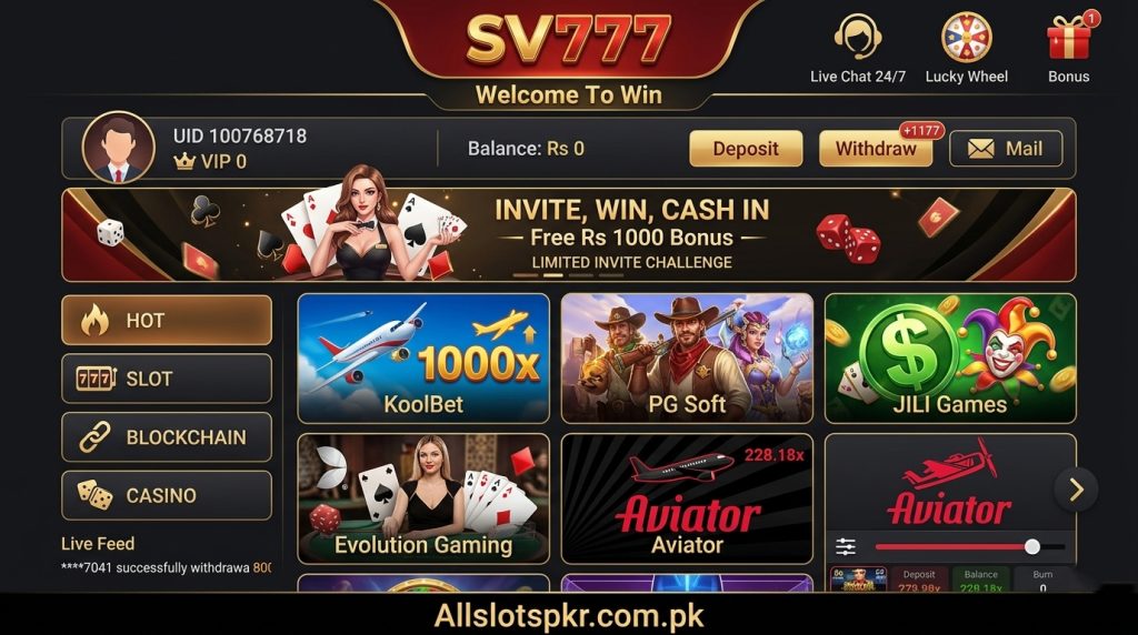 SV777 Game Allslotspkr.com.pk