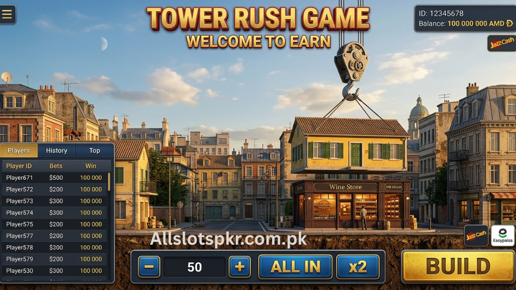 Tower Rush Game Allslotspkr.com.pk