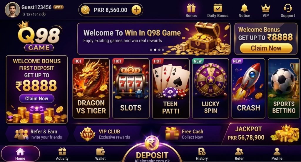 Q98 Game Allslotspkr.com.pk