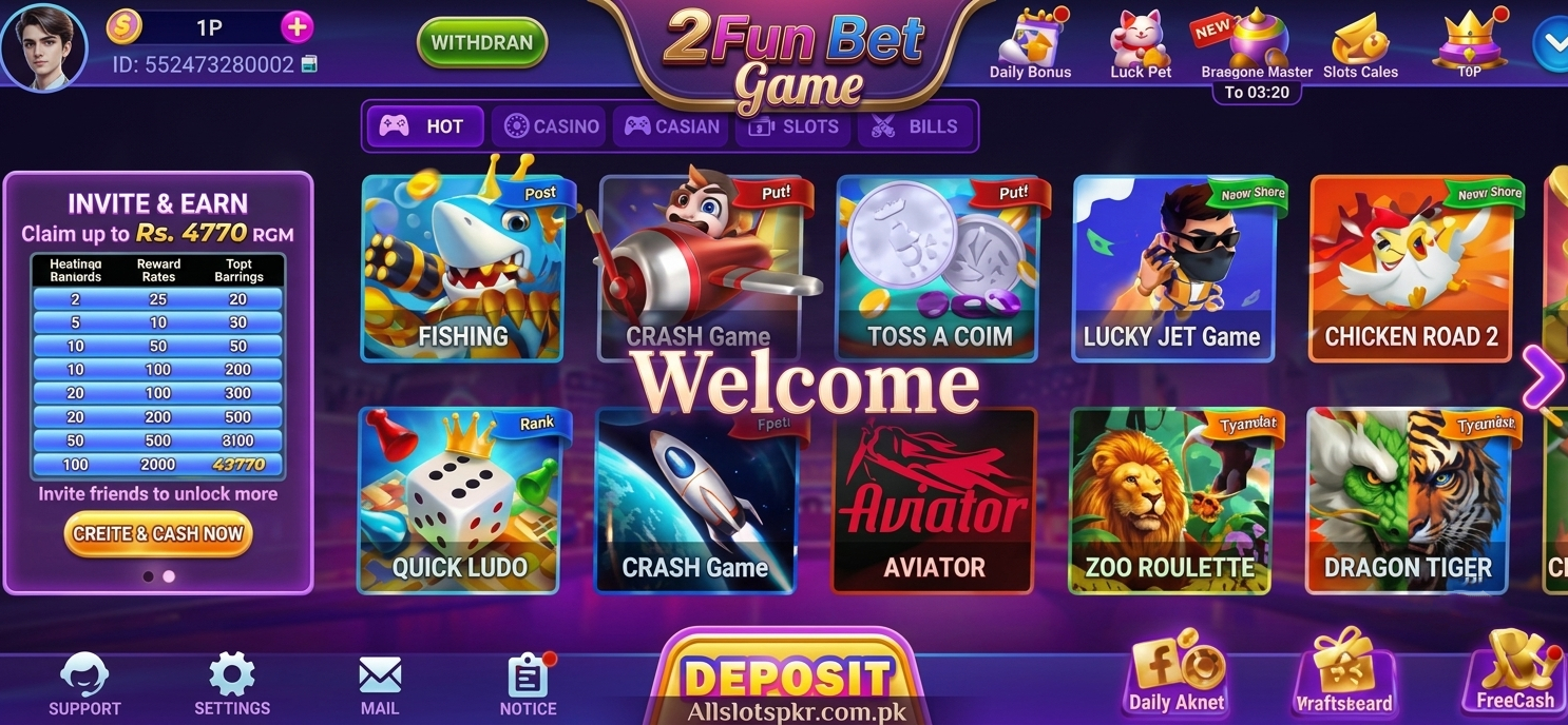 2Fun Bet Game Allslotspkr.com.pk