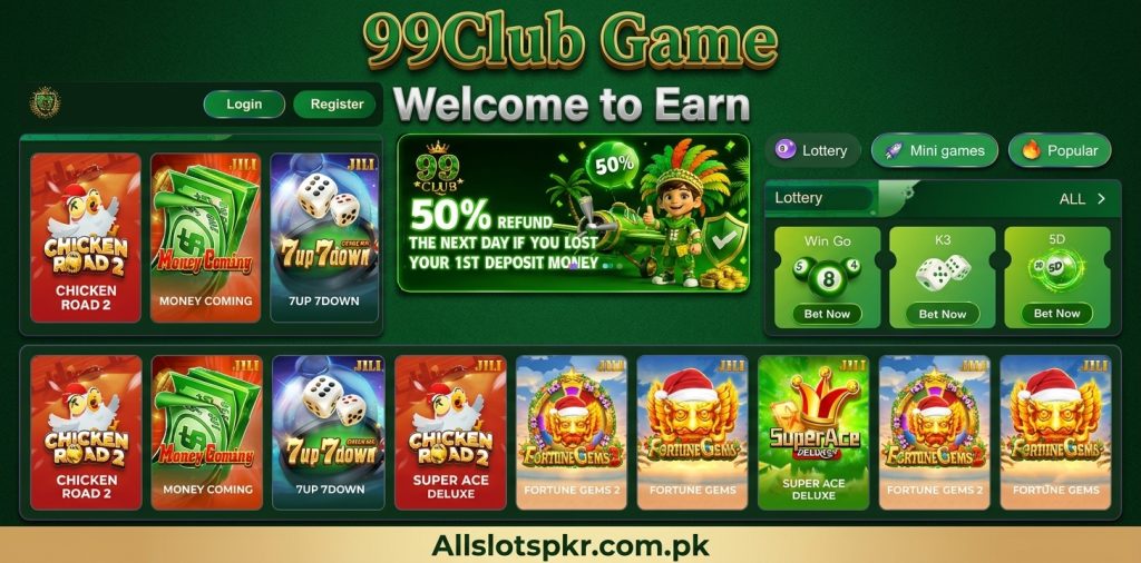 99Club Game Allslotspkr.com.pk