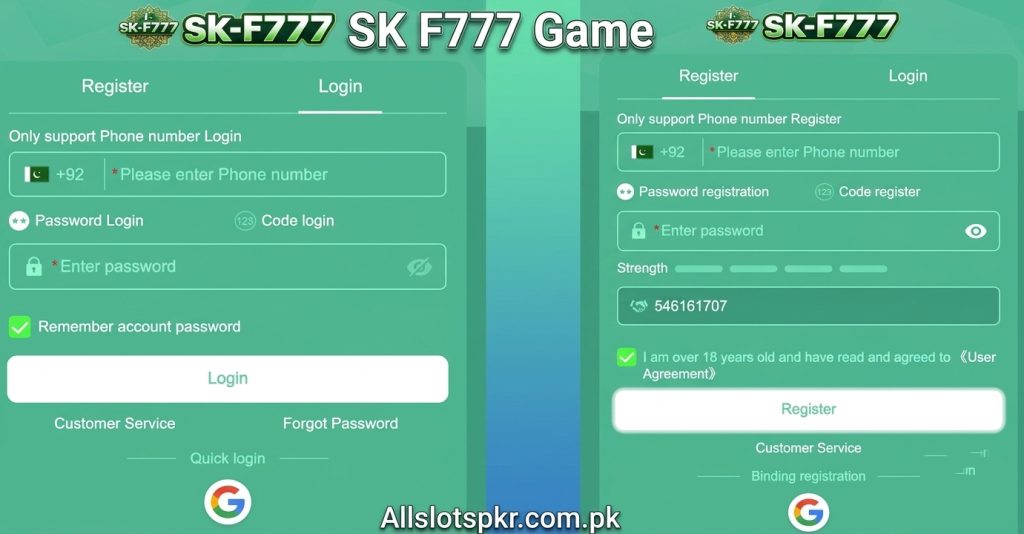 SK F777 Game Allslotspkr.com.pk